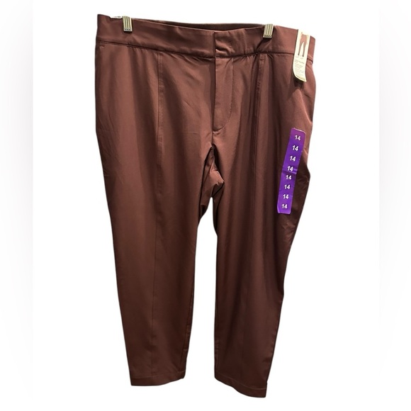 Mondettalined tailored Brown Pants plus size 14 - Picture 3 of 8